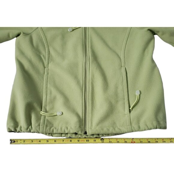 Cabela's Thick Lined Fleece Hooded Jacket Heavyweight Green Full Zip Women's L - Picture 6 of 8
